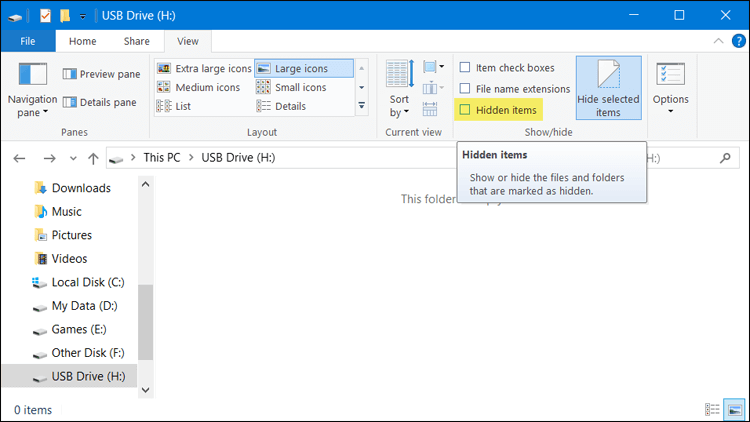 DROPIDEA | دروب ايديا - View hidden files on the flash drive - Solve the problem of files not appearing on the flash memory