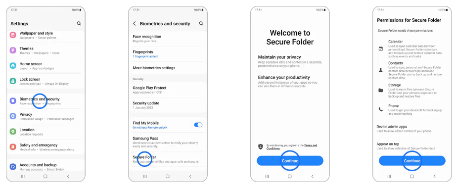 DROPIDEA | دروب ايديا - Guide explaining setting up the Secure Folder in Samsung