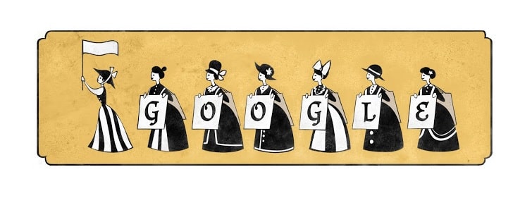 DROPIDEA | دروب ايديا - Google Doodles: 156th anniversary of politician Emmeline Pankhurst