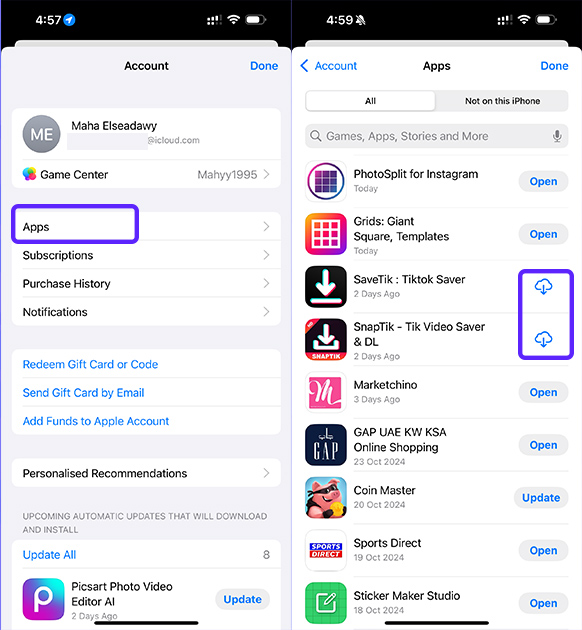 DROPIDEA | دروب ايديا - How to recover deleted applications from the App Store on iPhone