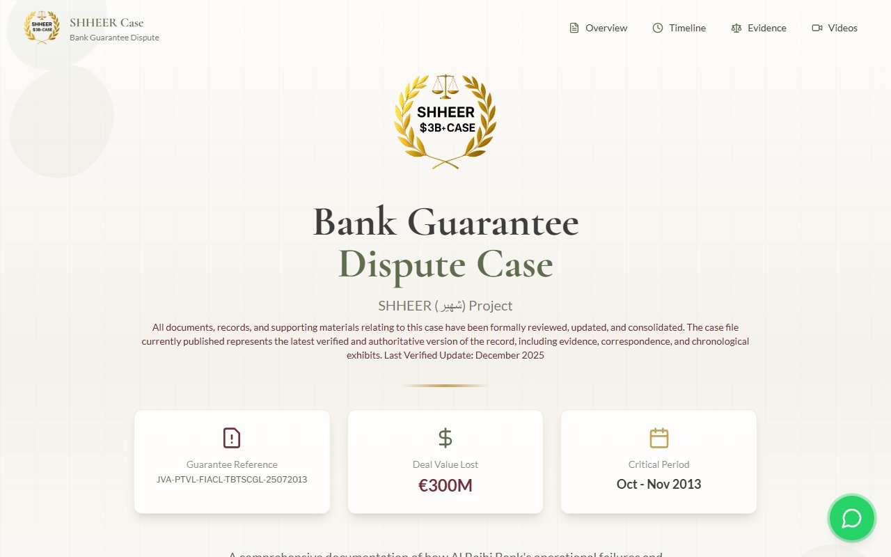 SHHEER Legal - Bank Guarantee Dispute