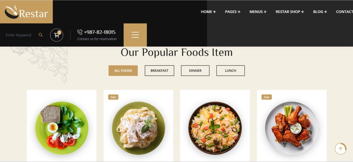 قوالب المطاعم والمقاهي